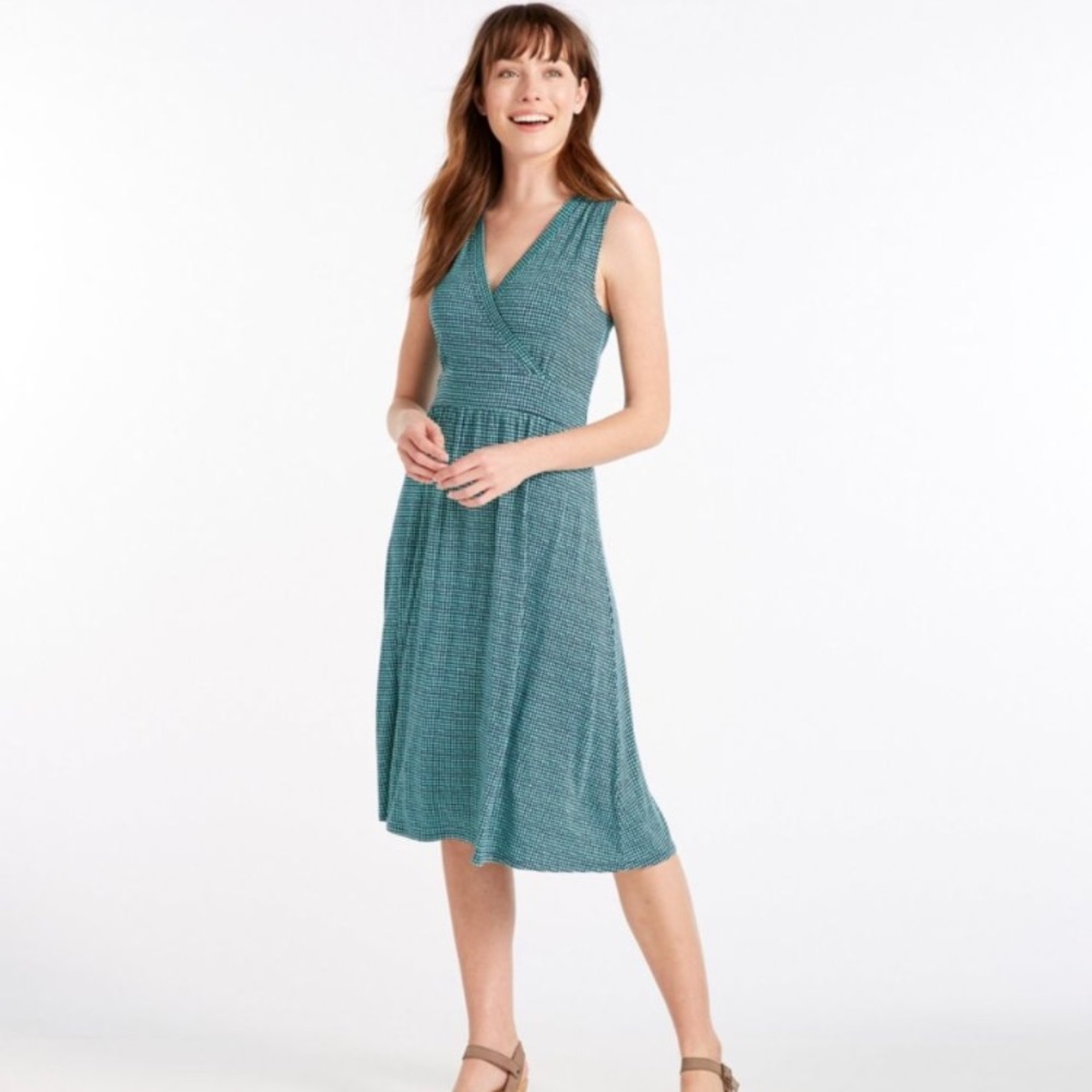 NWT LL Bean sleeveless summer knit dress Sz S
